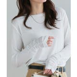 オフホワイト | 袖シャーリングシアーロングスリーブTシャツ デザイントップス 袖コンシャス | Pierrot