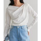 オフホワイト | ドレープデザインテレコリブカットソー 肌 馴染み | Pierrot