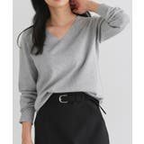 杢グレー | 【UV ウォッシャブル】ネックが選べるニット 伸縮性 | Pierrot