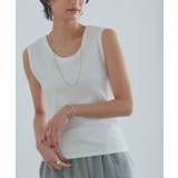 オフホワイト | 【Akaneさんコラボアイテム】[RASW]テレコリブタンクトップ 静電気 毛玉 | Pierrot