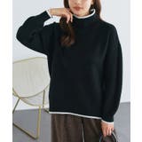 ブラック×オフホワイト | 選べるカラーカノコオーバーニット カノコ編み オーバーニット | Pierrot