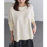 アイボリー | プレミアムカシミヤタッチスリットオーバーニット カシミヤタッチ ニット | Pierrot