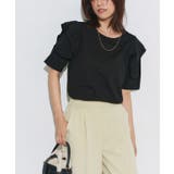 ブラック | ドライタッチラッフルフリルスリーブTシャツ Tシャツ ドライタッチ | Pierrot