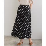 ブラック | ドット柄ロングスカート ロングスカート フレアスカート マーメイド ロング | Pierrot