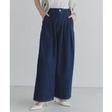 インディゴ | [ECLAM] タックデザインデニムパンツ デニム | Pierrot