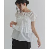 オフホワイト | [ECLAM] シャーリングデザインブラウス ブラウス | Pierrot