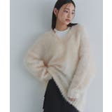 アイボリー | [ECLAM] シャギーＶネックニット ニット | Pierrot