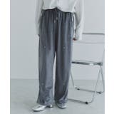 グレー | [ECLAM] フラワー刺繍ベロアワイドパンツ パンツ | Pierrot