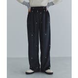 [ECLAM] フラワー刺繍ベロアワイドパンツ パンツ | Pierrot | 詳細画像1 