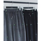 [ECLAM] フラワー刺繍ベロアワイドパンツ パンツ | Pierrot | 詳細画像3 