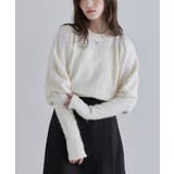 アイボリー | [ECLAM]モヘアライクパフスリーブニット ニット パフスリーブ | Pierrot