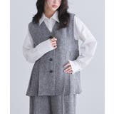 ブラック | [ECLAM]サマーツイードタックジレベスト 旬 着映え | Pierrot