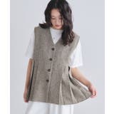 ブラウン | [ECLAM]サマーツイードタックジレベスト 旬 着映え | Pierrot