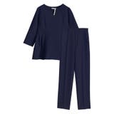 ネイビー | 【STORY 5月号掲載】キーネックパールブラウスセットアップ セットアップ | Pierrot