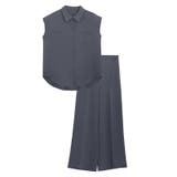チャコール | フレンチスリーブシャツセットアップ セットアップ シャツ | Pierrot