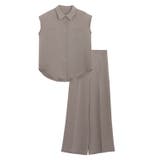 グレージュ | フレンチスリーブシャツセットアップ セットアップ シャツ | Pierrot