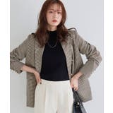 チェック/ブラウン | ダブルボタンテーラードジャケット ジャケット テーラード | Pierrot