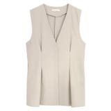 ライトベージュ | ノーカラータックジレ ジレ ベスト | Pierrot