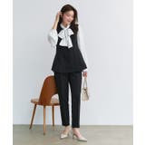 B/ブラック | 選べるペプラムセットアップ セットアップ ペプラム | Pierrot