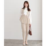 A/ライトベージュ | 選べるペプラムセットアップ セットアップ ペプラム | Pierrot