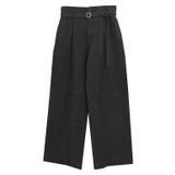 ブラック | ベルト付きタックデニム デニム パンツ | Pierrot