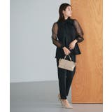 タイ付き袖オーガンジーペプラムセットアップ セットアップ パンツ | Pierrot | 詳細画像29