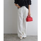 ホワイト | タックワイドデニム デニムパンツ ワイドシルエット | Pierrot