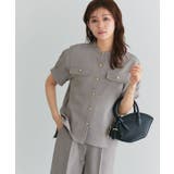 杢グレージュ | 接触冷感リネンライクブラウス ブラウス 接触冷感 | Pierrot