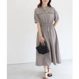 杢グレージュ | 接触冷感リネンライクワンピース 着心地 暑い季節 | Pierrot