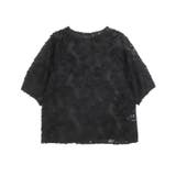 ブラック | NHK「あさイチ」紹介 フリンジフラワージャカードトップス ジャカード | Pierrot
