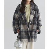 ブラック | ブークレーチェックPコート Pコート チェック | Pierrot