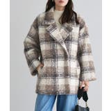 モカブラウン | ブークレーチェックPコート Pコート チェック | Pierrot