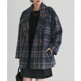 ネイビー | ブークレーチェックPコート Pコート チェック | Pierrot