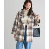 ブークレーチェックPコート Pコート チェック | Pierrot | 詳細画像15