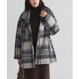 ブークレーチェックPコート Pコート チェック | Pierrot | 詳細画像24