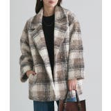 ブークレーチェックPコート Pコート チェック | Pierrot | 詳細画像21