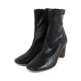 ブラック | スクエアトゥストレッチブーツ ブーツ スクエアトゥ ストレッチ シンプル | Pierrot