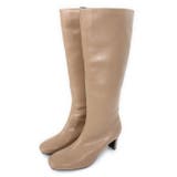 ベージュ | ジップレススクエアトゥロングブーツ ブーツ ロングブーツ | Pierrot