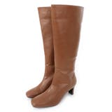 キャメル | ジップレススクエアトゥロングブーツ ブーツ ロングブーツ | Pierrot