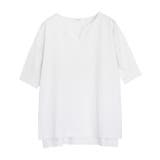オフホワイト | バイオシルケットキーネックTシャツ Tシャツ キーネック | Pierrot