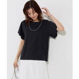 ブラック | ひんやりシルキーフレアスリーブカットソー カットソー フレア袖 | Pierrot