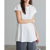 オフホワイト | ひんやりシルキーフレンチスリーブチュニックカットソー カットソー フレンチスリーブ | Pierrot