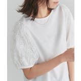 オフホワイト | 袖チュールレースブラウス ブラウス チュール素材 | Pierrot