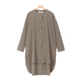 モカグレージュ | ノーカラーチュニックブラウスノーカラー ブラウス スリット チュニック | Pierrot