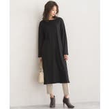 ブラック | バックスリットロングトップス ワンピース ニットワンピース ロングトップス T | Pierrot