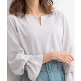 アイスグレー | キーネックTブラウス ブラウス シャツ | Pierrot
