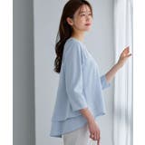 ライトブルー | バックフレアデザインTブラウス 春 ブラウス | Pierrot