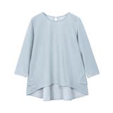 サックス | バックフレアデザインTブラウス ブラウス シャツ カットソー 7分袖 | Pierrot