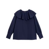 ネイビー | 2wayフリルカラーブラウス ブラウス フリル襟 | Pierrot