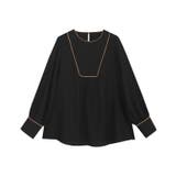 ブラック×キャメル | ブザムライナーデザインブラウス ブラウス ブザムデザイン | Pierrot